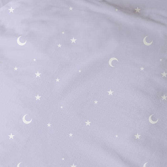 Parure de lit enfant 100% Coton - DISNEY STITCH HAPPY - Mauve - 140x200+63x63cm