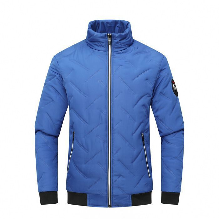 Funmoon Men's Fashion Autumn Winter Casual Pocket Button Cotton Padded Jacket Top Coat Down Jacket