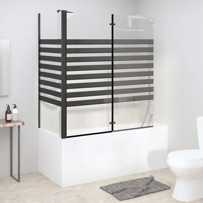 vidaXL Mampara de ducha a rayas, accesorio para bañera de baño, interior, 120x68x130 cm, 151863