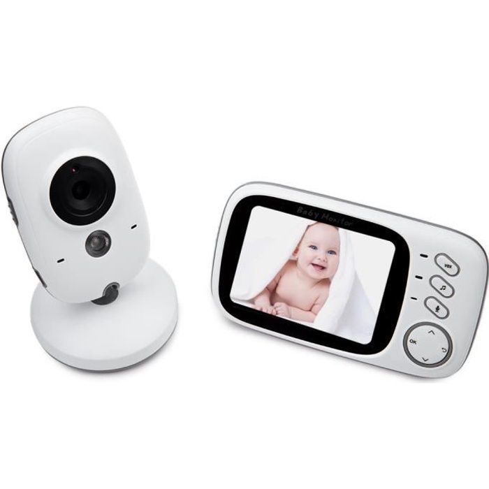 Monitor de video inalámbrico para bebés con pantalla de 3,2 pulgadas