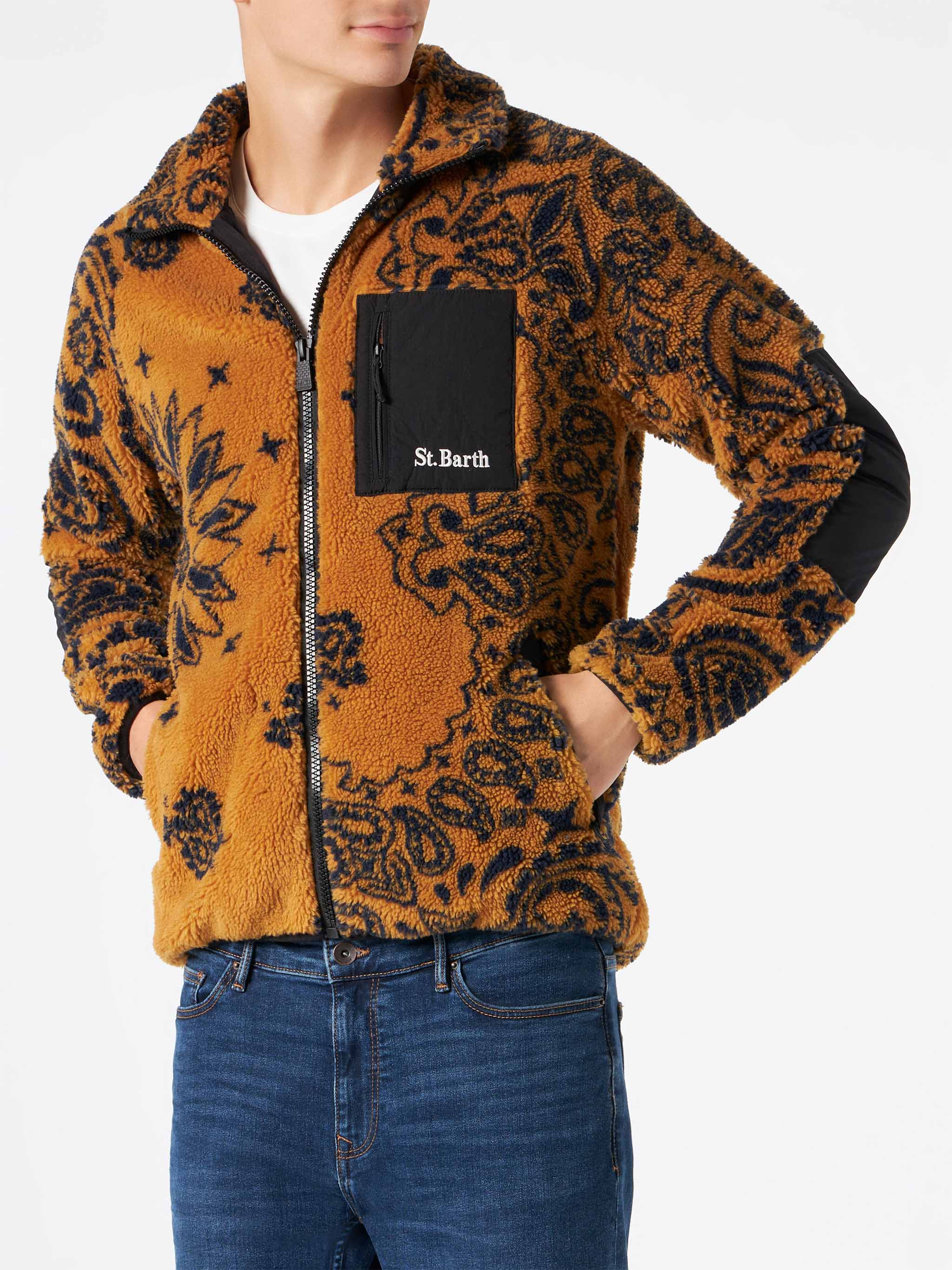 Veste sherpa pour homme à motifs