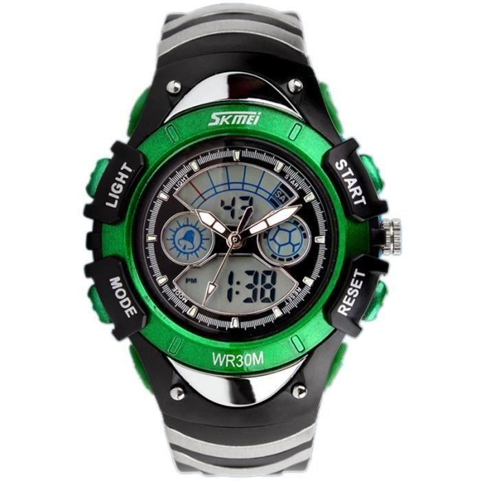 Reloj deportivo SHARPHY® para niños, reloj digital analógico de marca, resistente al agua, verde, de la mejor calidad.