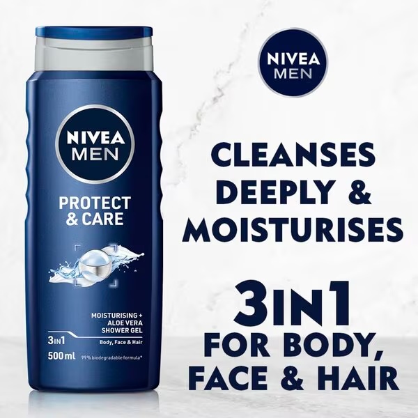 NIVEA Men Protect & Care gel za prhanje<br>500 ml - Normalna koža