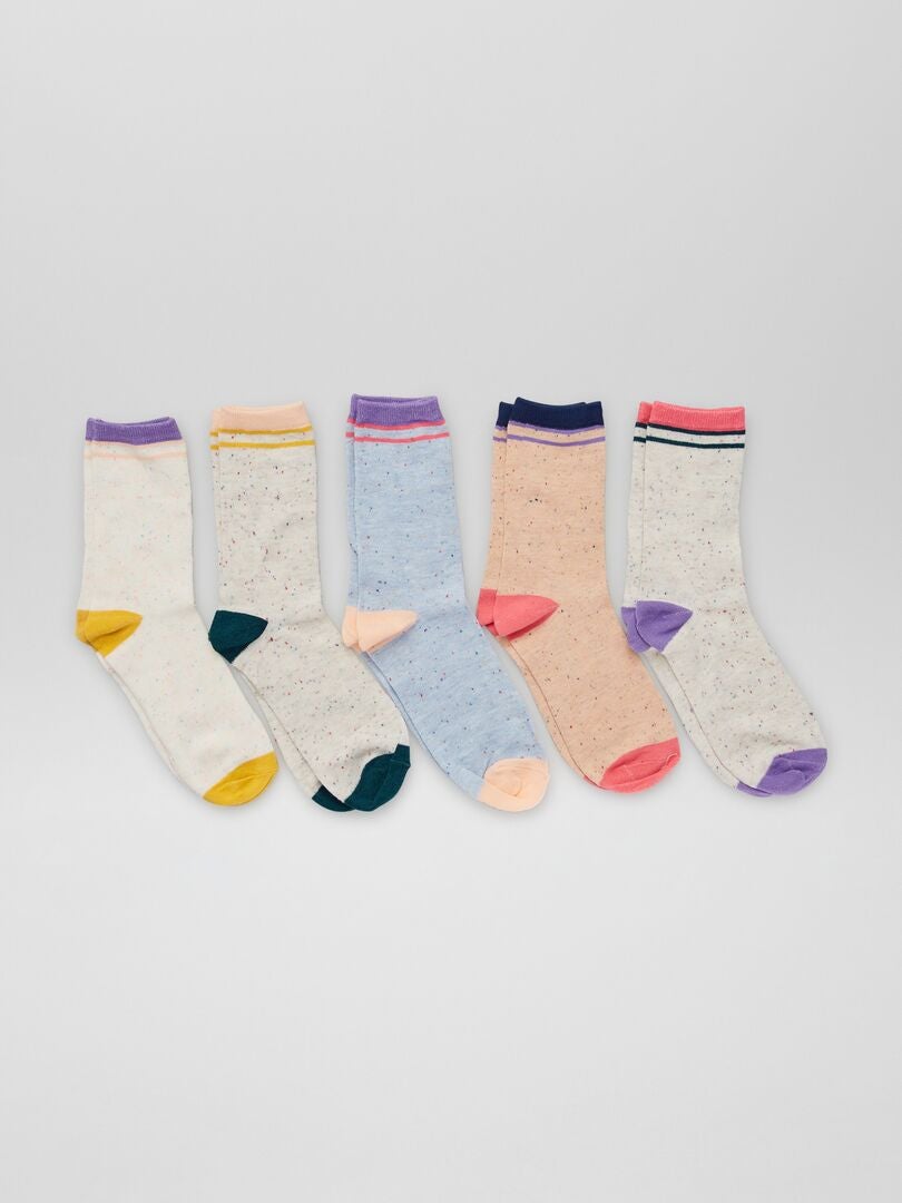 Set van 5 paar gemêleerde sokken - BLAUW