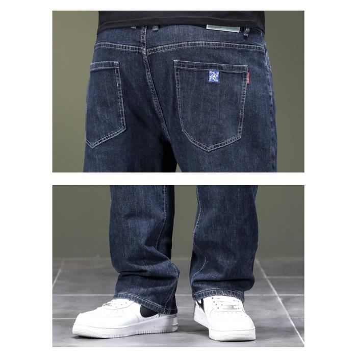 Pantalones vaqueros de verano ligeros de corte recto y corte holgado para hombre, tallas grandes - Azul oscuro - INSFITY - Hombre - Adulto