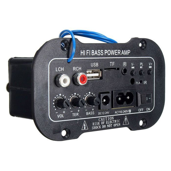 Amplificador digital para coche de 5 pulgadas, Bluetooth, HiFi, graves, potencia, estéreo, USB, TF, control remoto, accesorios para el