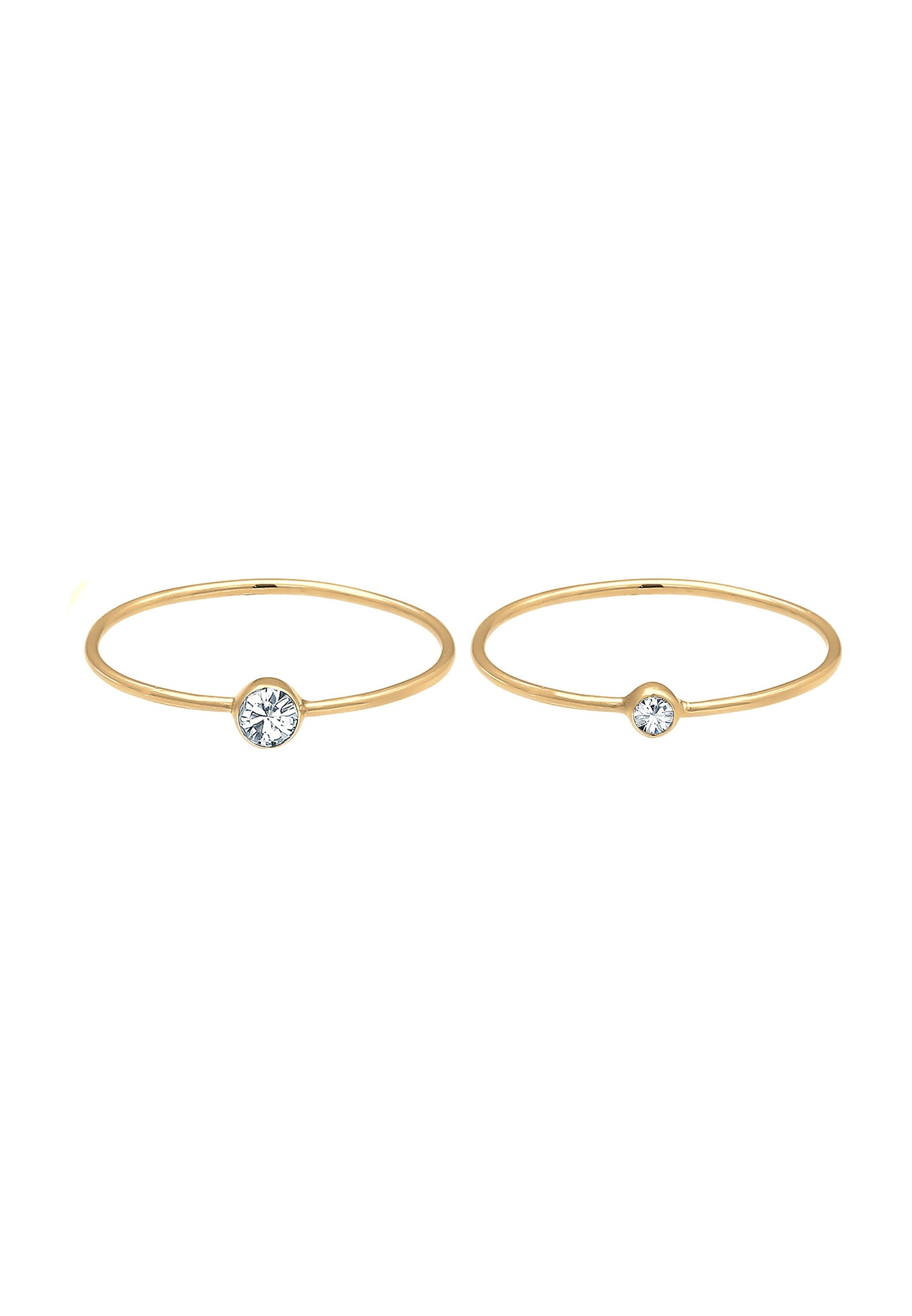 Elli Ensemble pour Femmes Élégant Basique avec Cristaux en Argent Sterling 925