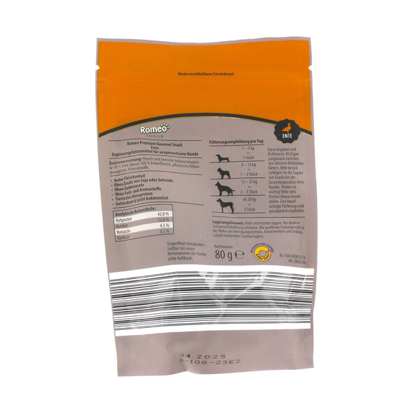 Premium Gourmet Σνακ για Σκύλους με Πάπια, 12 x 80 g