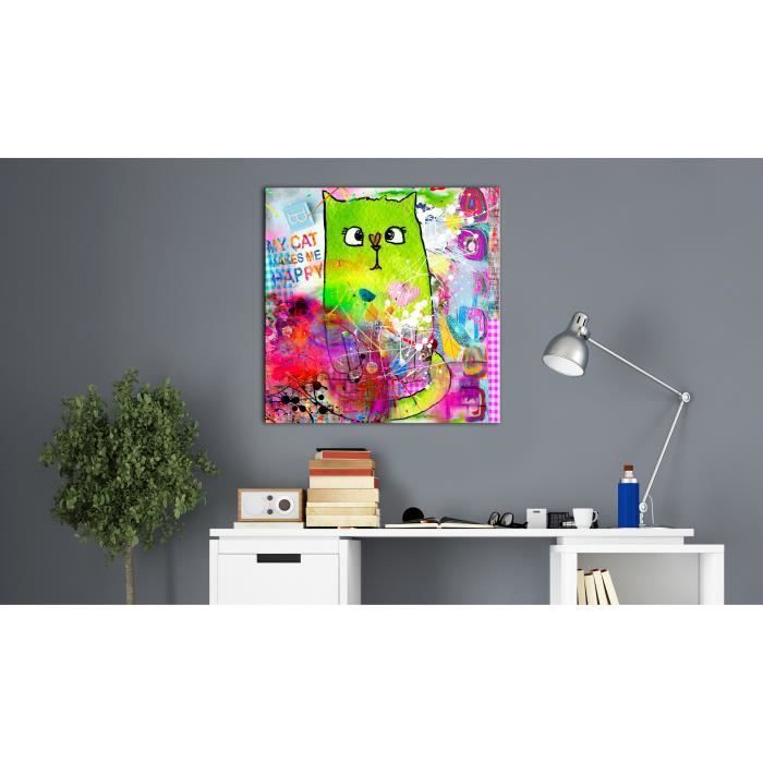 Tableau Pour enfants Crazy Cat 40x40 cm - Tableau deco