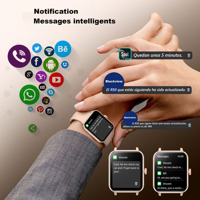 Smartwatch da donna con schermo HD da 1,85