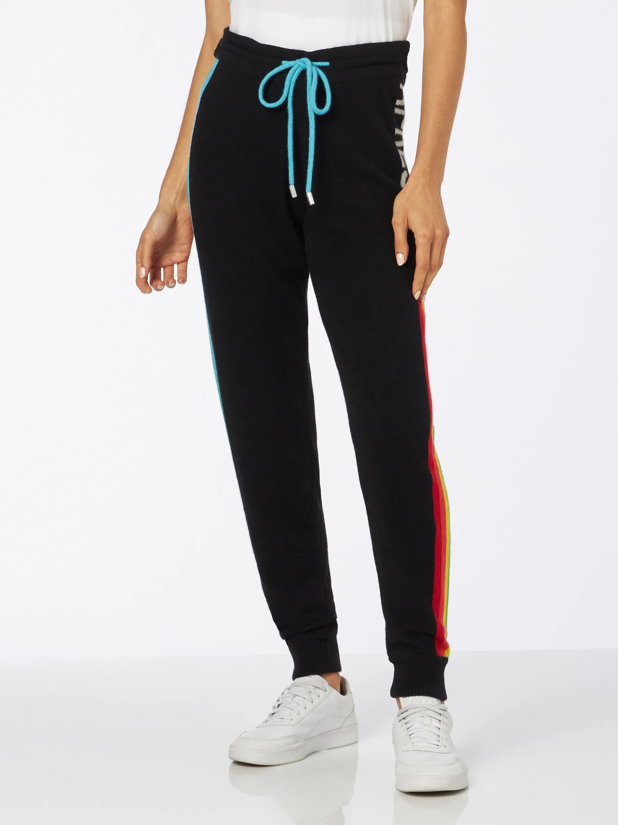 Pantalones deportivos de punto con detalles de arcoíris.