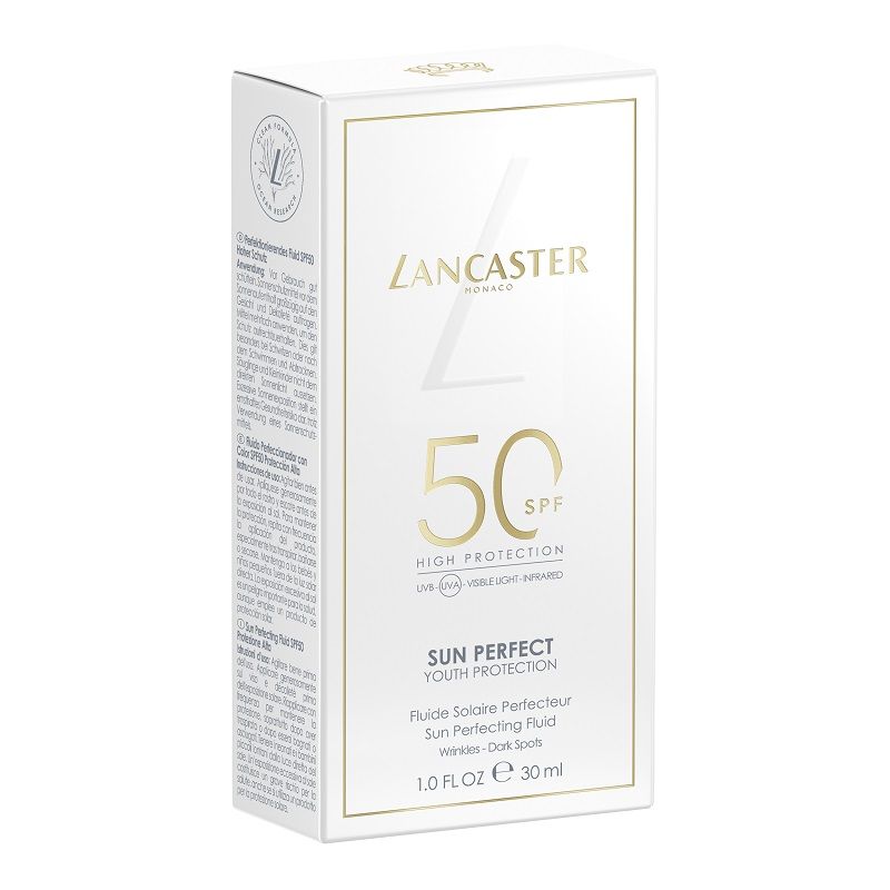 „Sun Perfecting Fluid“ veido apsaugos nuo saulės priemonė su SPF 50 Prabangi kosmetika