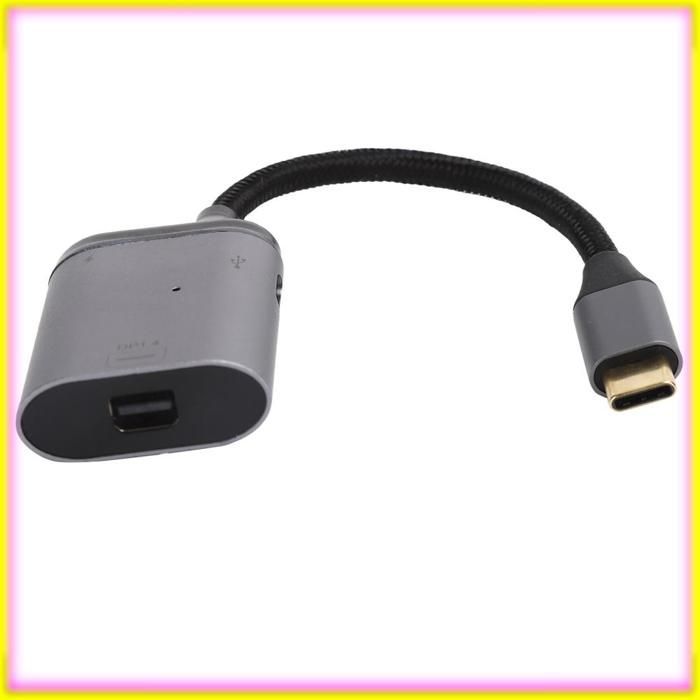 Adaptador keenso USB C a Mini DisplayPort Adaptador USB C a Mini DisplayPort Convertidor 1.4 3.1 Video rápido Proyector de video