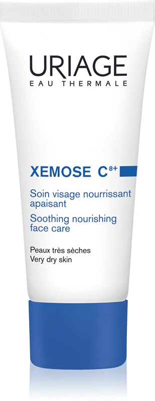 Uriage Xemose C8+ Verzachtende en voedende gezichtsverzorging, een verzachtende en voedende crème voor de droge en atopische huid.