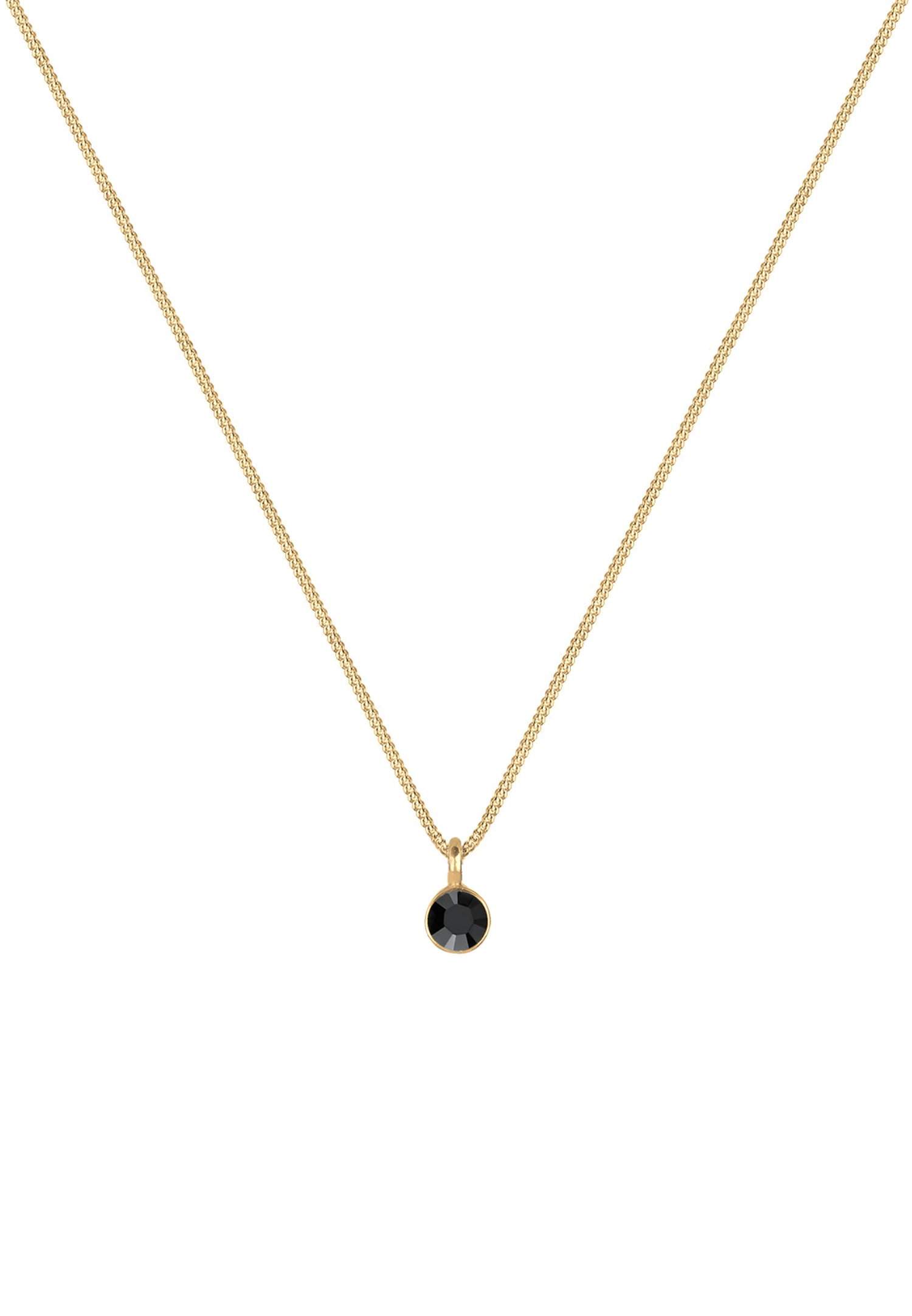 Elli Cristaux Noir Collier Femme - (925/1000) Argent