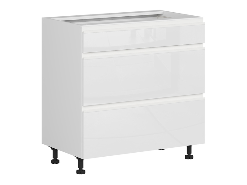 Szafka kuchenna dolna Sole 80 cm z szufladami cichy domyk biały połysk