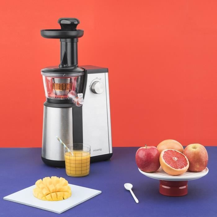 Extracteur de jus - HKOENIG - GSX12 - 400 W - 1 L - Inox / Noir