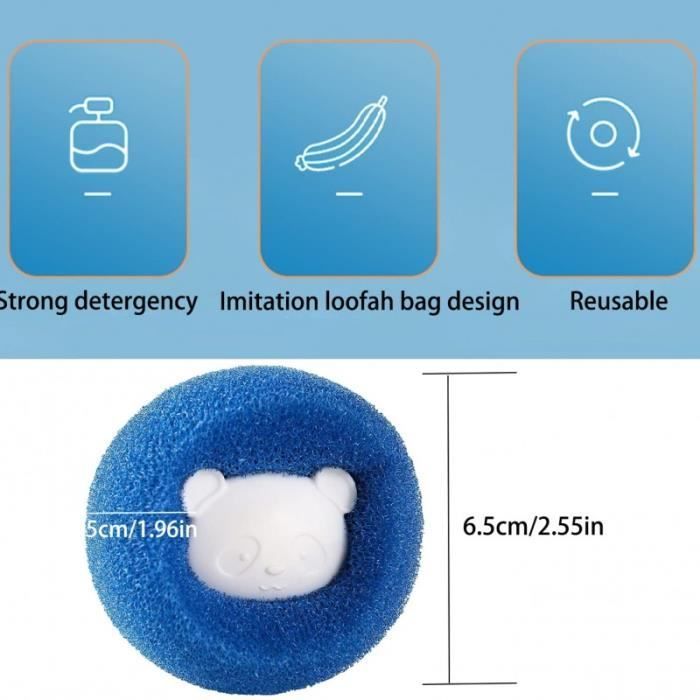 Bolas antipelusas - DIFERENTEMENTE - 8 unidades - Reutilizables - Azul - Para lavadora