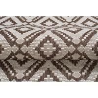 TAPISO Capri Tapis Extérieur Intérieur Cuisine Marron Beige Marocain Sisal Résistant 80x150 cm