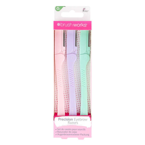 Brushworks pastellfargede øyenbrynshøvler (pakke med 3)