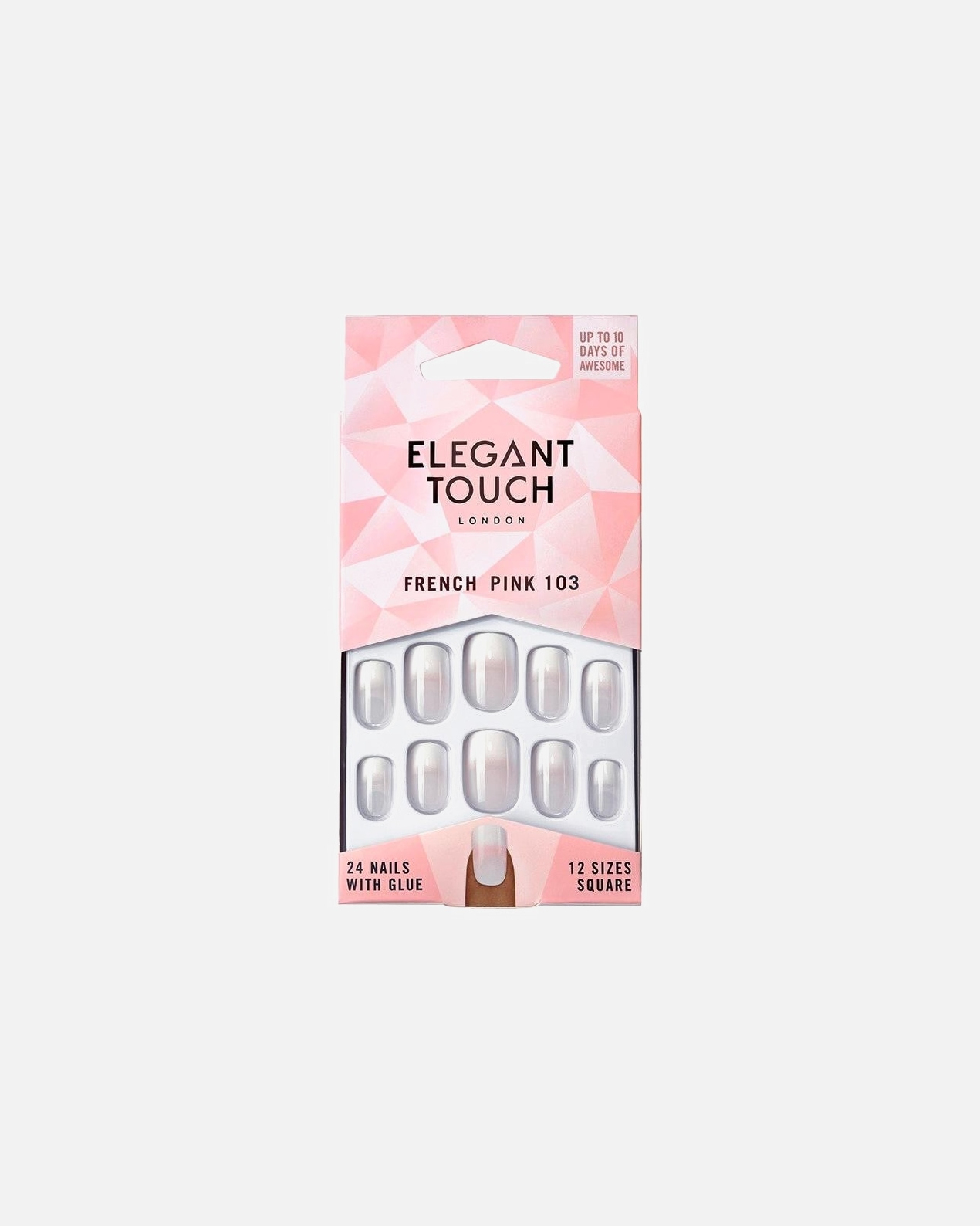 Uñas postizas Elegant Touch estilo francés 103 - 1 unidad