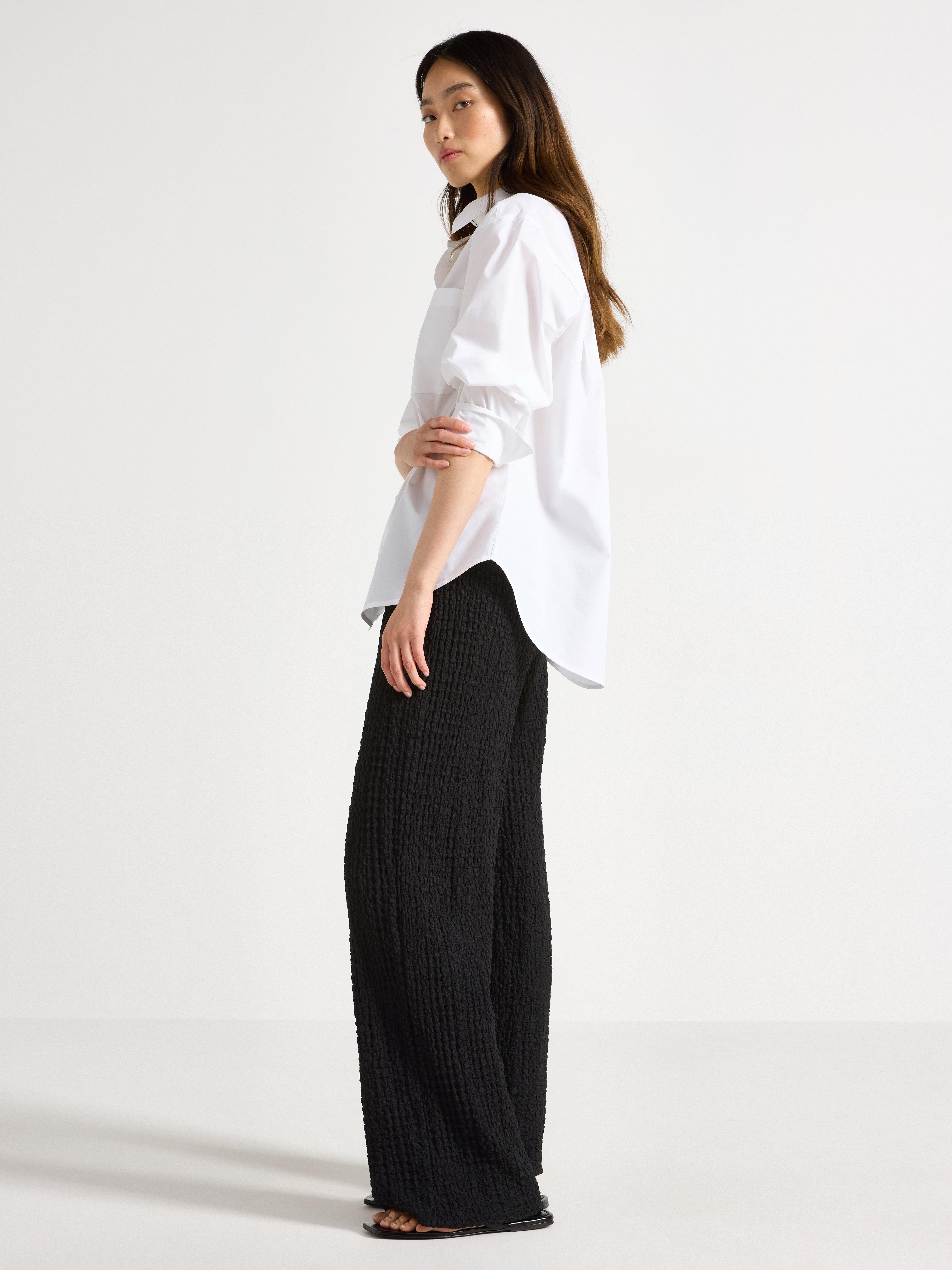Pantalones de punto texturizado negros