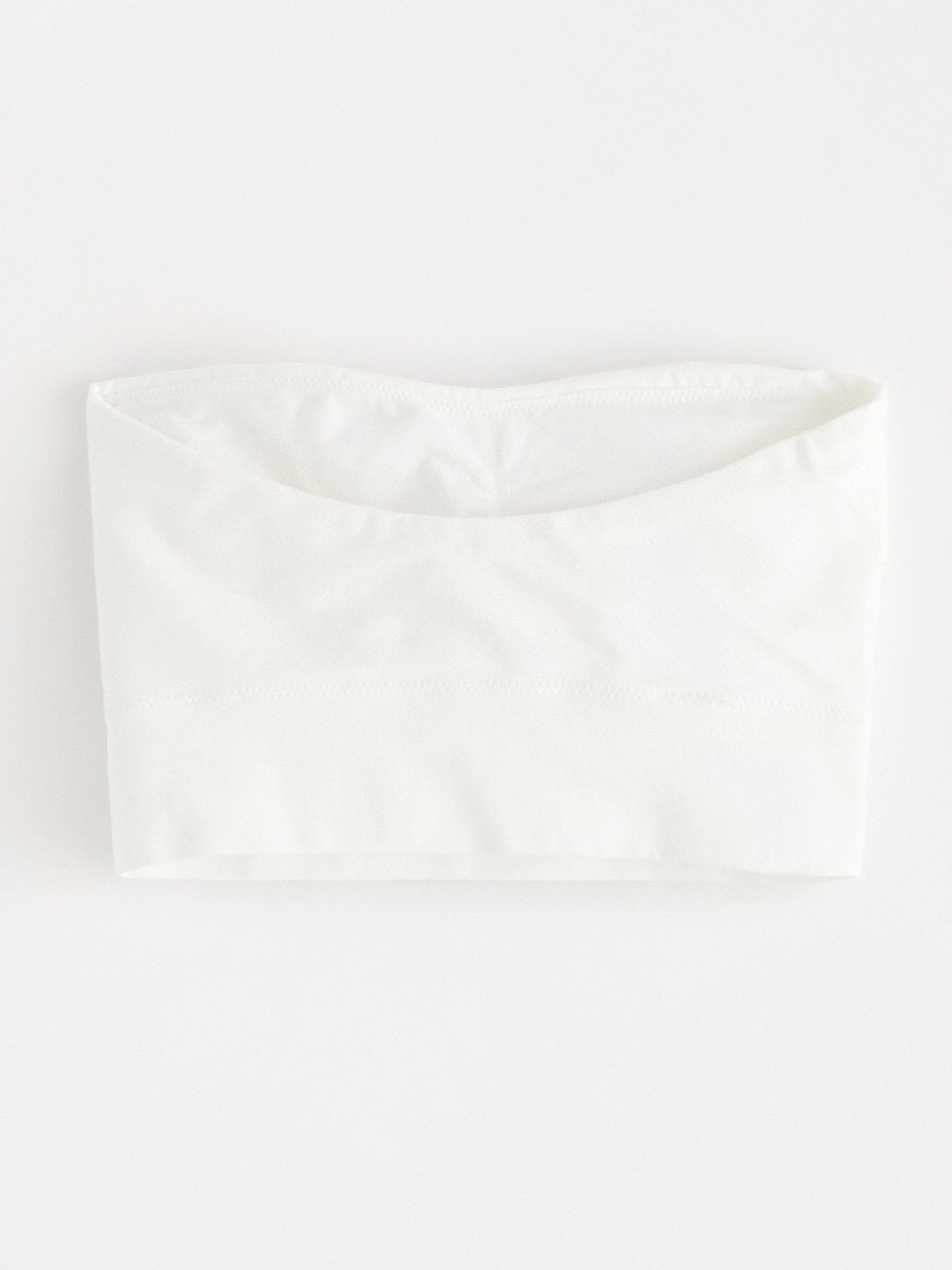 Sømløs bandeau-bh Hvit