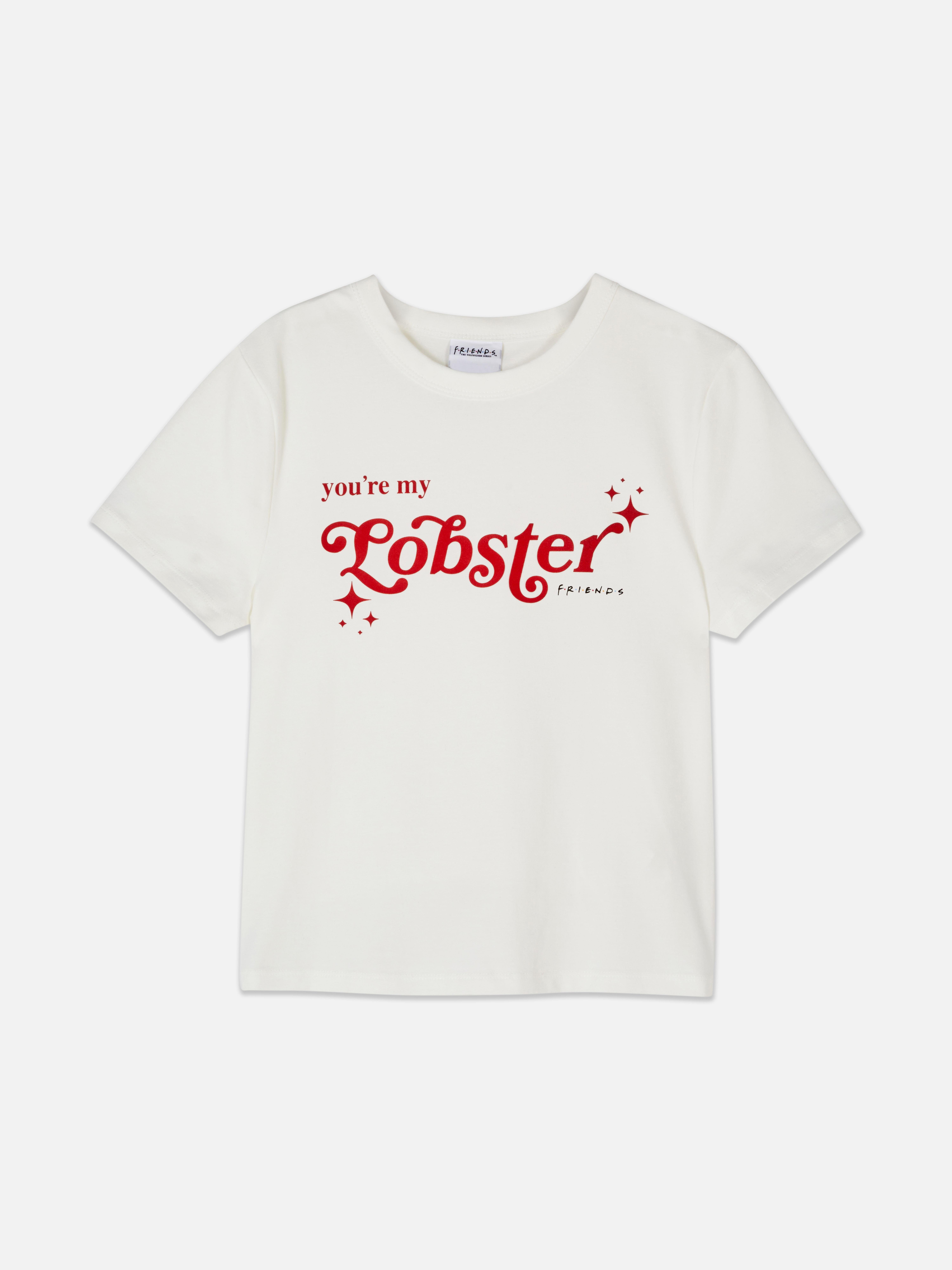 Tricou pentru bebeluși cu citatul Lobster Friends Un tricou pentru bebeluși cu un imprimeu cu tematică Friends pe față