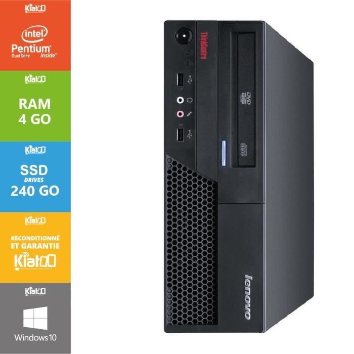 Pc bureau LENOVO Thinkcentre M57 dual core 4 go ram 240 go disque dur SSD,ordinateur reconditionné,windows 10