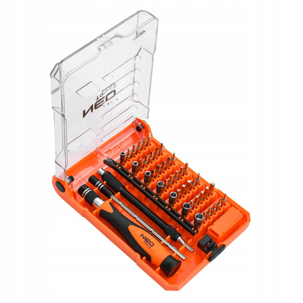 Końcówki wkrętakowe bity precyzyjne z uchwytem wkrętakiem 45szt. NEO Tools