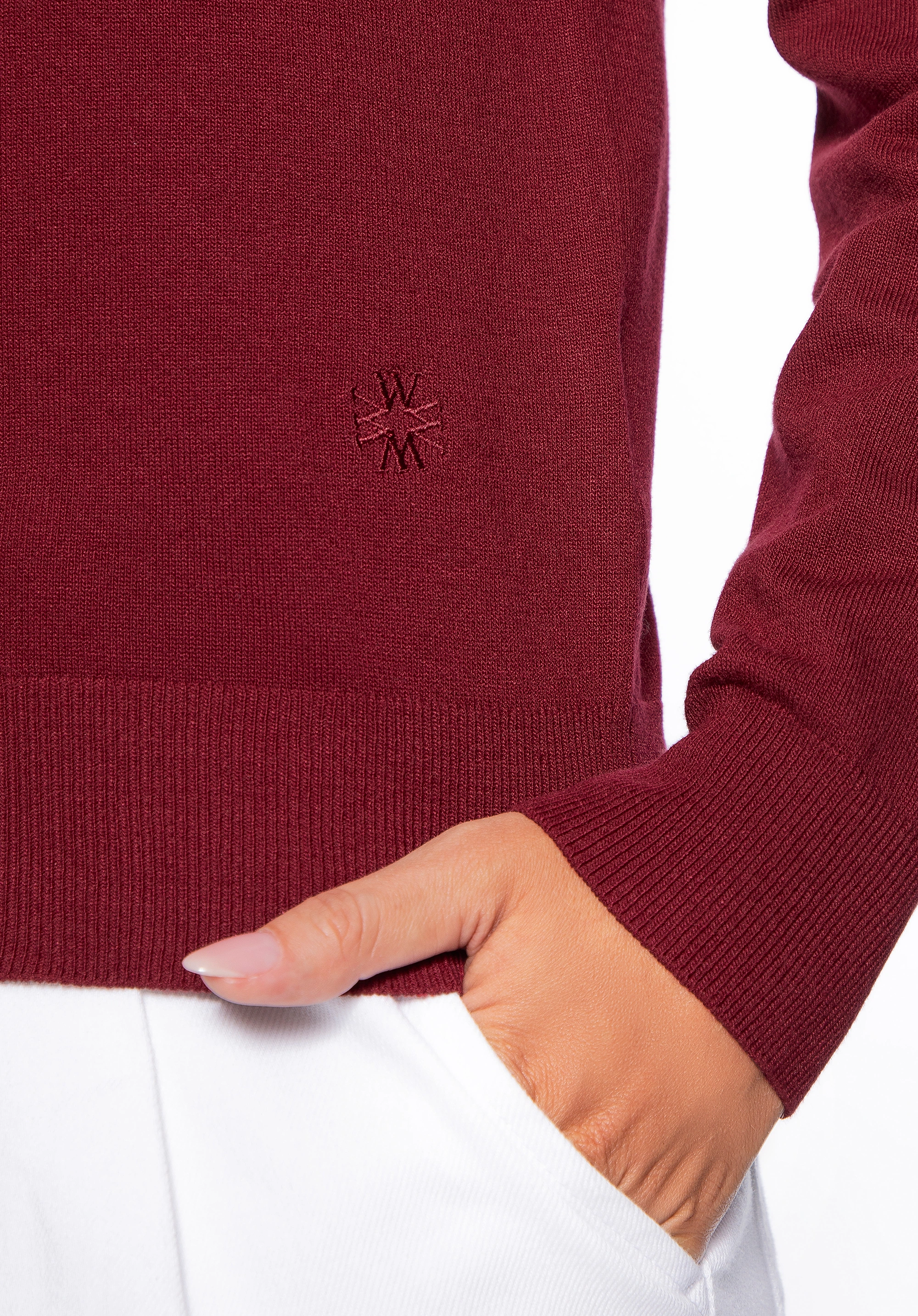 Sweter damski klasyczny bordowy