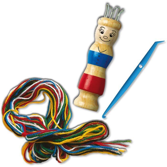 SES Creative - Breiset - Breiset voor kinderen - Creatieve knutselactiviteit - Houten breipop - Weefgereedschap - 5+