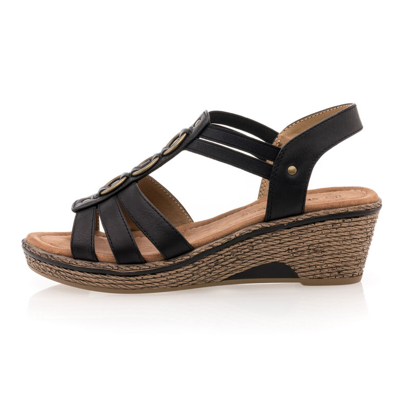 Schwarze Damensandalen / Zehenfreie Schuhe