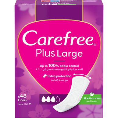 Carefree Plus Grote Aloë Vera Inlegkruisjes Geurcontrole Dagelijkse Verbanden Aloë Vera 48 stuks 48 stuks