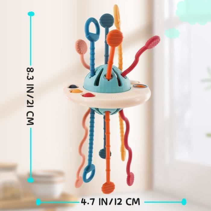 Juguetes sensoriales para bebés de 12 a 18 meses, juguetes Montessori con forma de ovni hechos de silicona de grado alimenticio para bebés de 1 año en adelante.