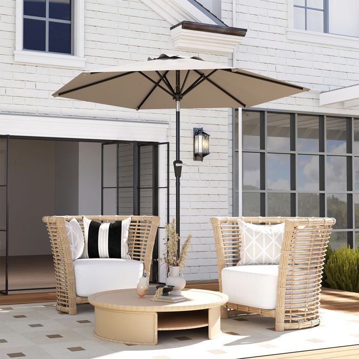 Outsunny - Parasol - Metaal - 230x230x216cm - Beige