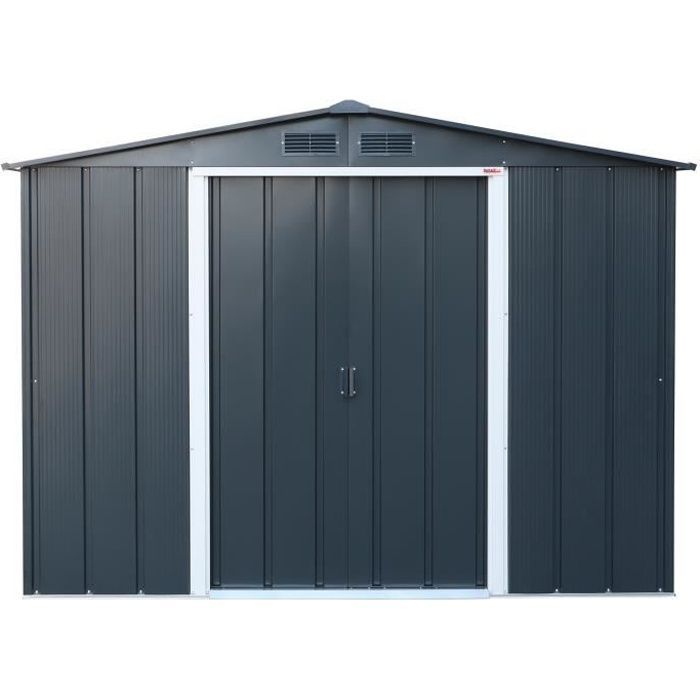4.77 m² Metal Garden Shed - DURAMAX - Anchoring Kit Included - Anthracite Grey