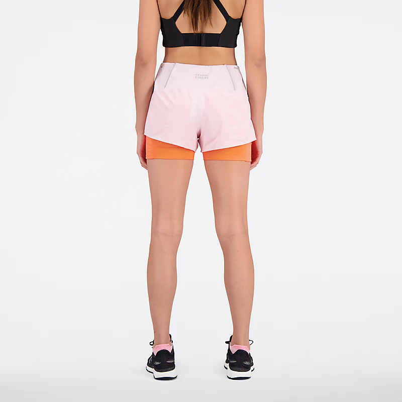 Shorts de corrida femininos 2 em 1 Impact Run estampados – ROSA PEDRA