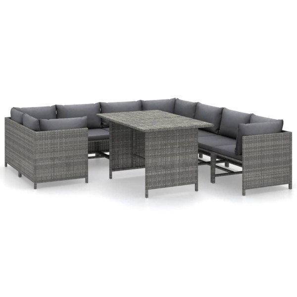 Zestaw wypoczynkowy do ogrodu Szary Technorattan 4x hjørne   4x sofa