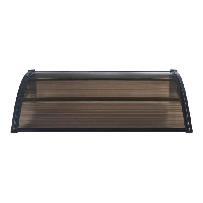 Marquesina para puerta de entrada - EN.CASA - Mellerud - Marrón - Aluminio - Policarbonato
