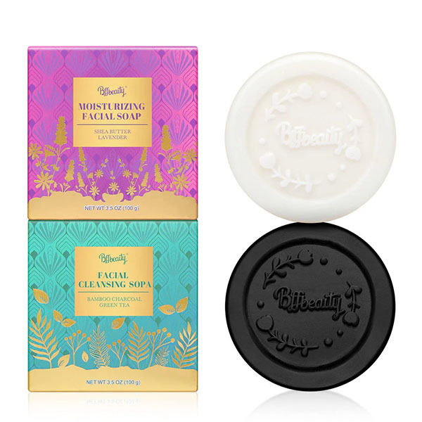 Livingandhome Sapone detergente e idratante per il viso 2x100g