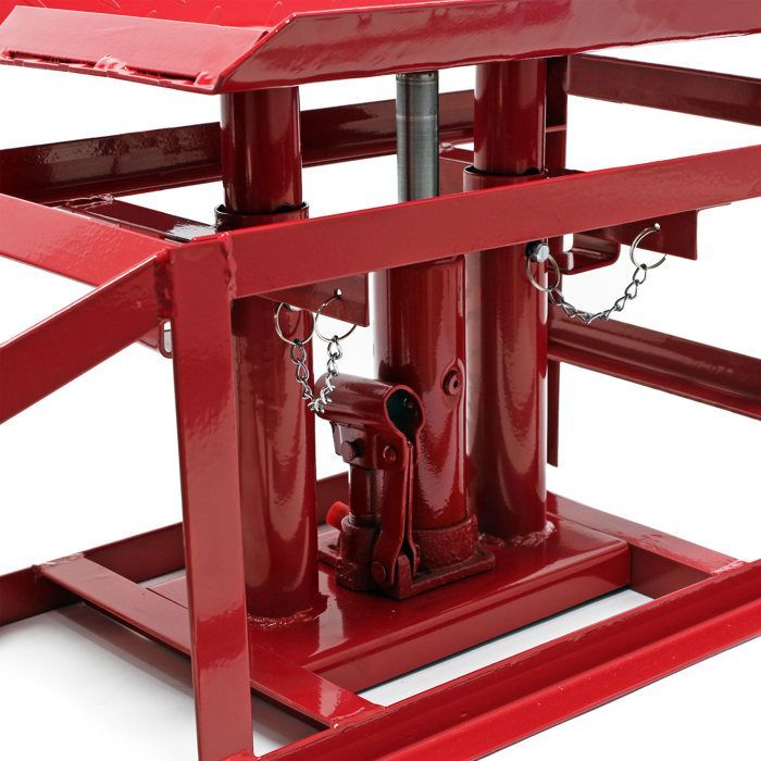 Rampa elevadora y gato hidráulico Wiltec – 1140 x 255 x 290 mm – Capacidad de carga 2000 kg – Altura regulable – Para 2 neumáticos