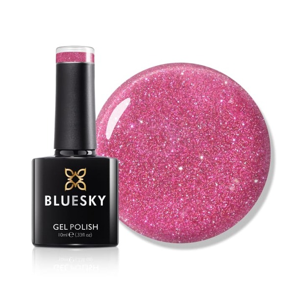 Bluesky gelový lak - třpytivý neon 04 - růžový