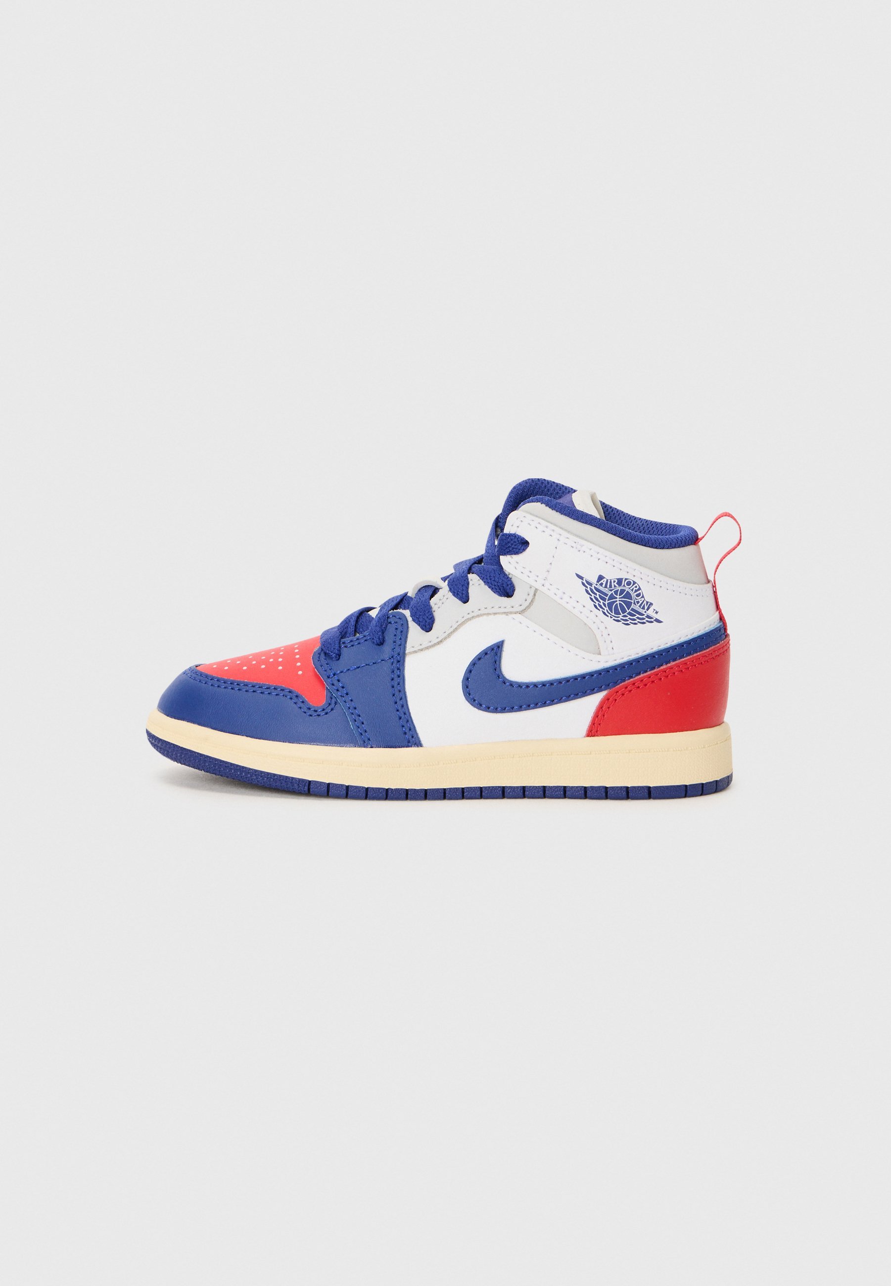 Jordan JORDAN 1 MID UNISEX - Scarpe da ginnastica alte - bianco/blu royal intenso/rosso universitario/grigio neutro/sail