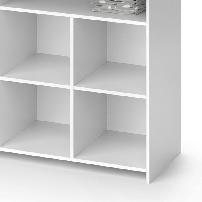 Trocador Oskar 113x100cm com prateleiras abertas, Branco, Vicco 37275