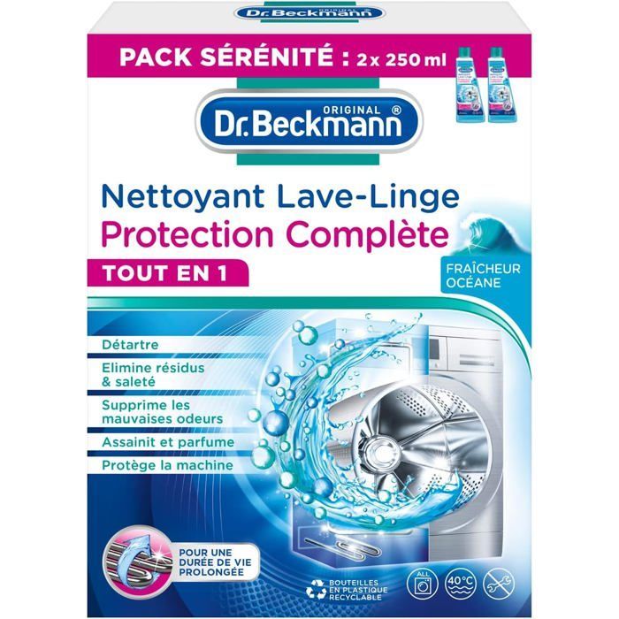 Nettoyant Lave-Linge Protection Complète | TOUT EN 1 | Fraîcheur Océane (2X250ml)-500ml