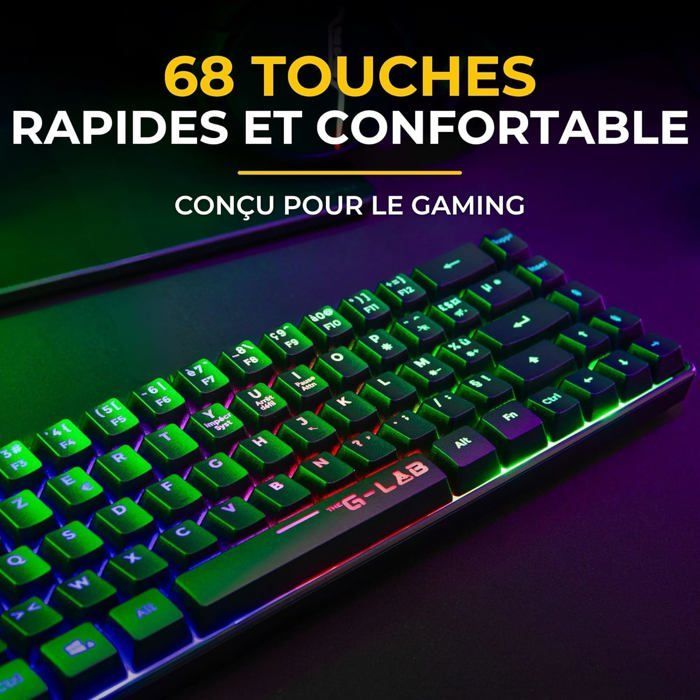 Tastiera da gioco wireless al 60% - ZGEER - Keyz Hydrogen Wl - Tripla modalità: 2,4 GHz, Bluetooth, USB - Digitazione silenziosa