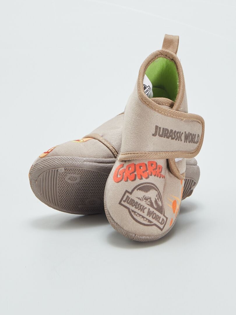 Pantuflas altas de Jurassic World con cierre de velcro - MARRÓN