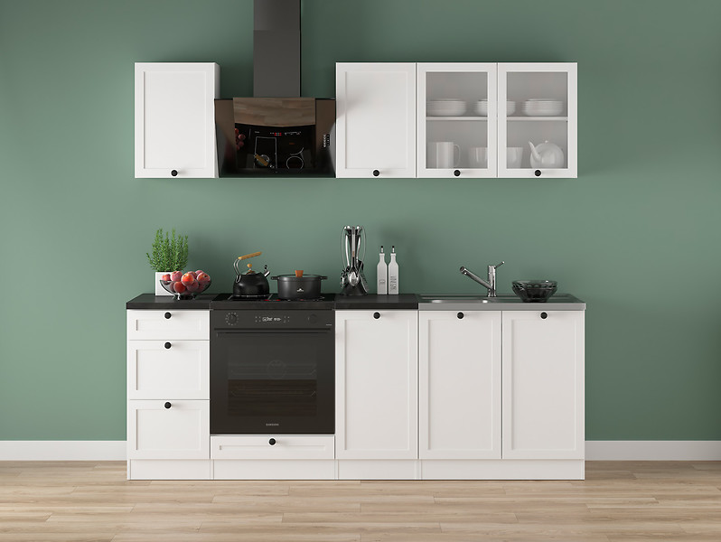 Komplet kuchenny Junona Line 220 cm biały z blatem