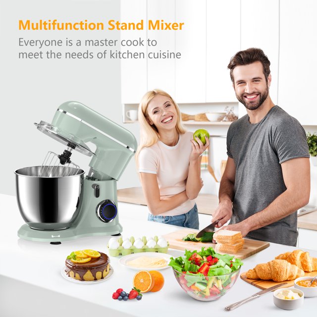 Batedeira de pedestal Samsaimo, 6,5 QT, 660 W, 10 velocidades, cabeça inclinável, batedeira elétrica de cozinha com tigela, gancho para massa, batedor e fouet para a maioria dos cozinheiros domésticos.